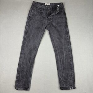 Naked & Famous Jeans Mens 29x31.5 Black Selvedge Weird Guy 5 Pocket Denim